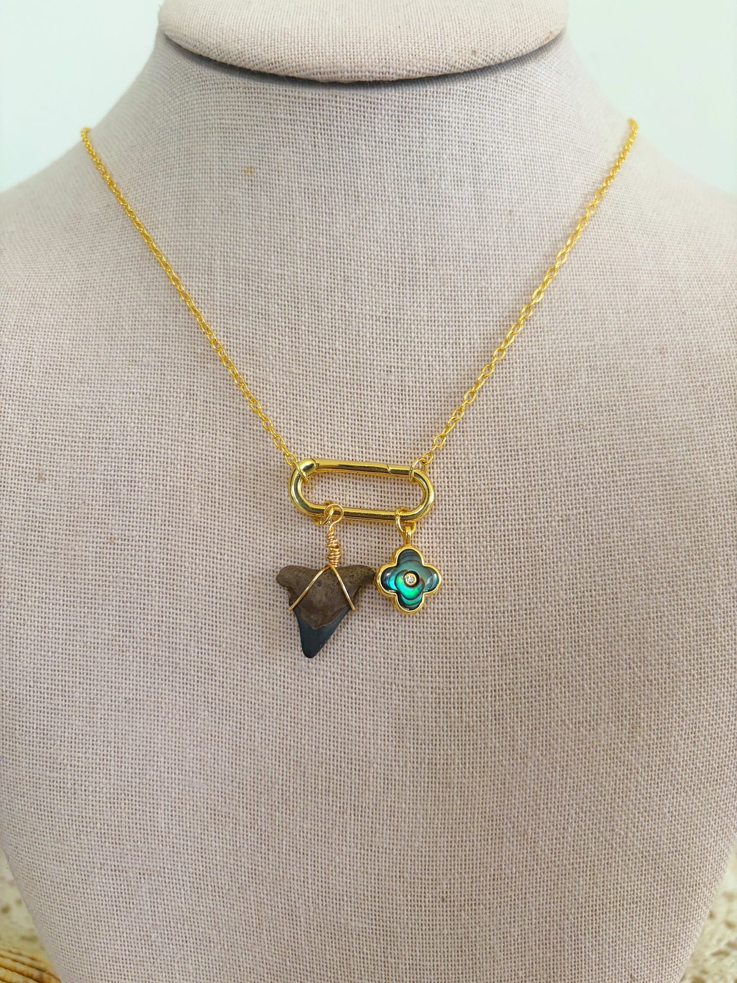 Waterproof Shark Tooth Charm Holder Necklace