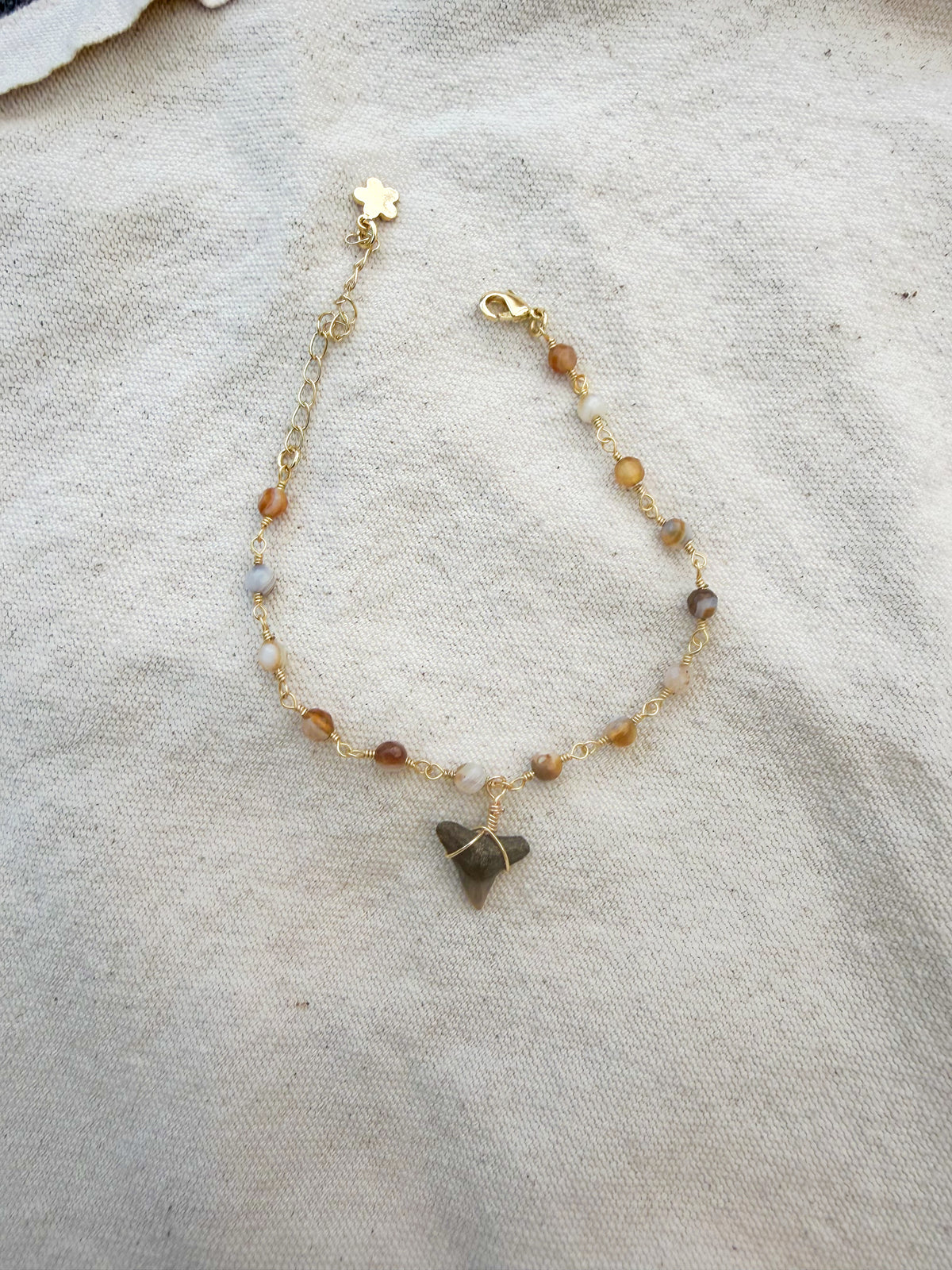 Neutral Gemstone Shark Tooth Bracelet