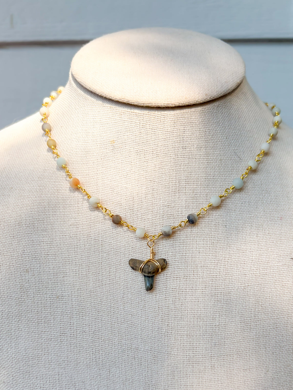 Amazonite Shark Tooth Necklace