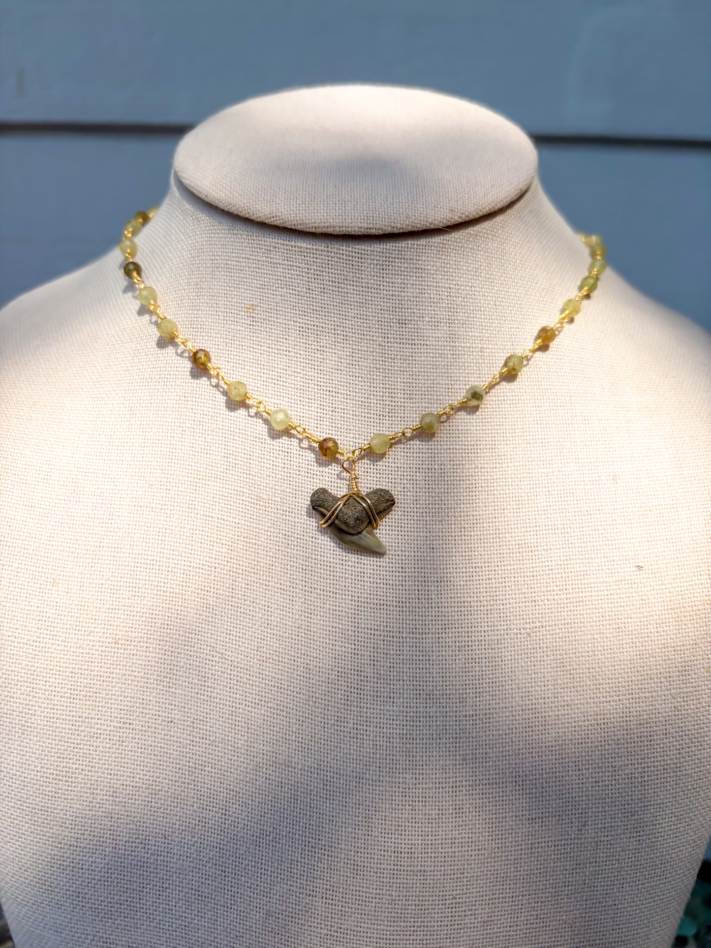 Peridot Shark Tooth Necklace