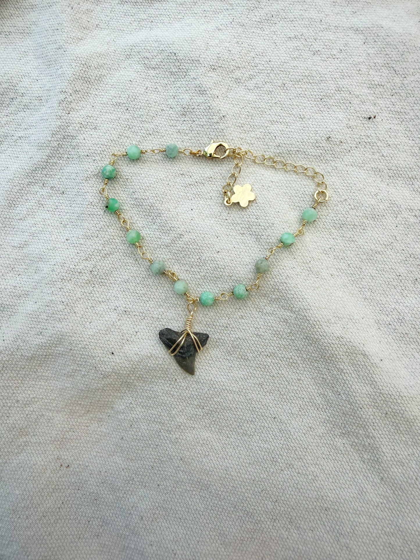 Chrysoprase Shark Tooth Bracelet