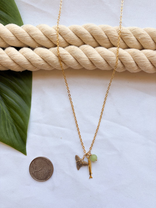 Shark Tooth Cluster Necklace