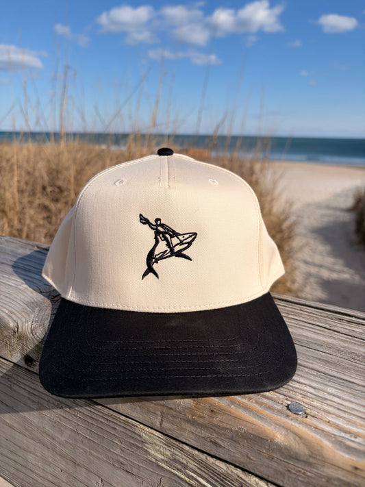 Rodeo Reef Trucker Hat – Cowboy Riding Shark Design