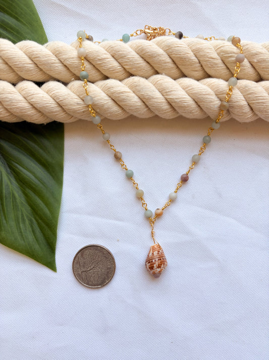Amazonite Shell Choker