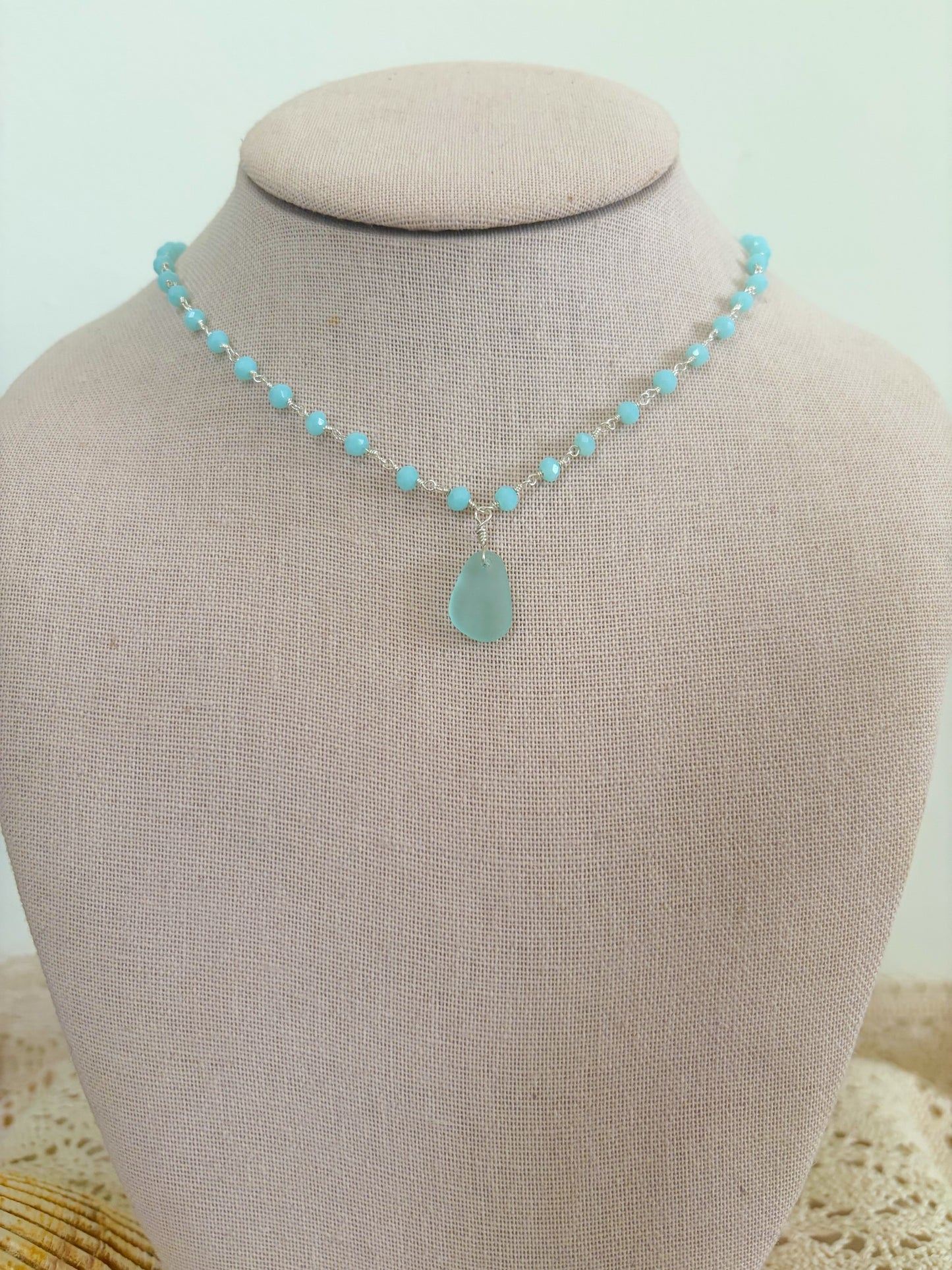 Sea Glass Beaded Necklace