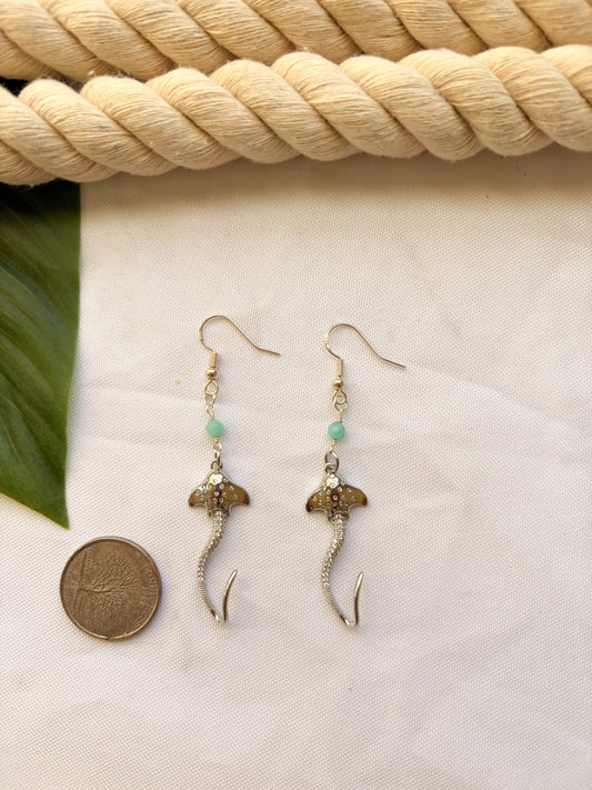 Sterling Silver Manta Ray Dangle Earrings