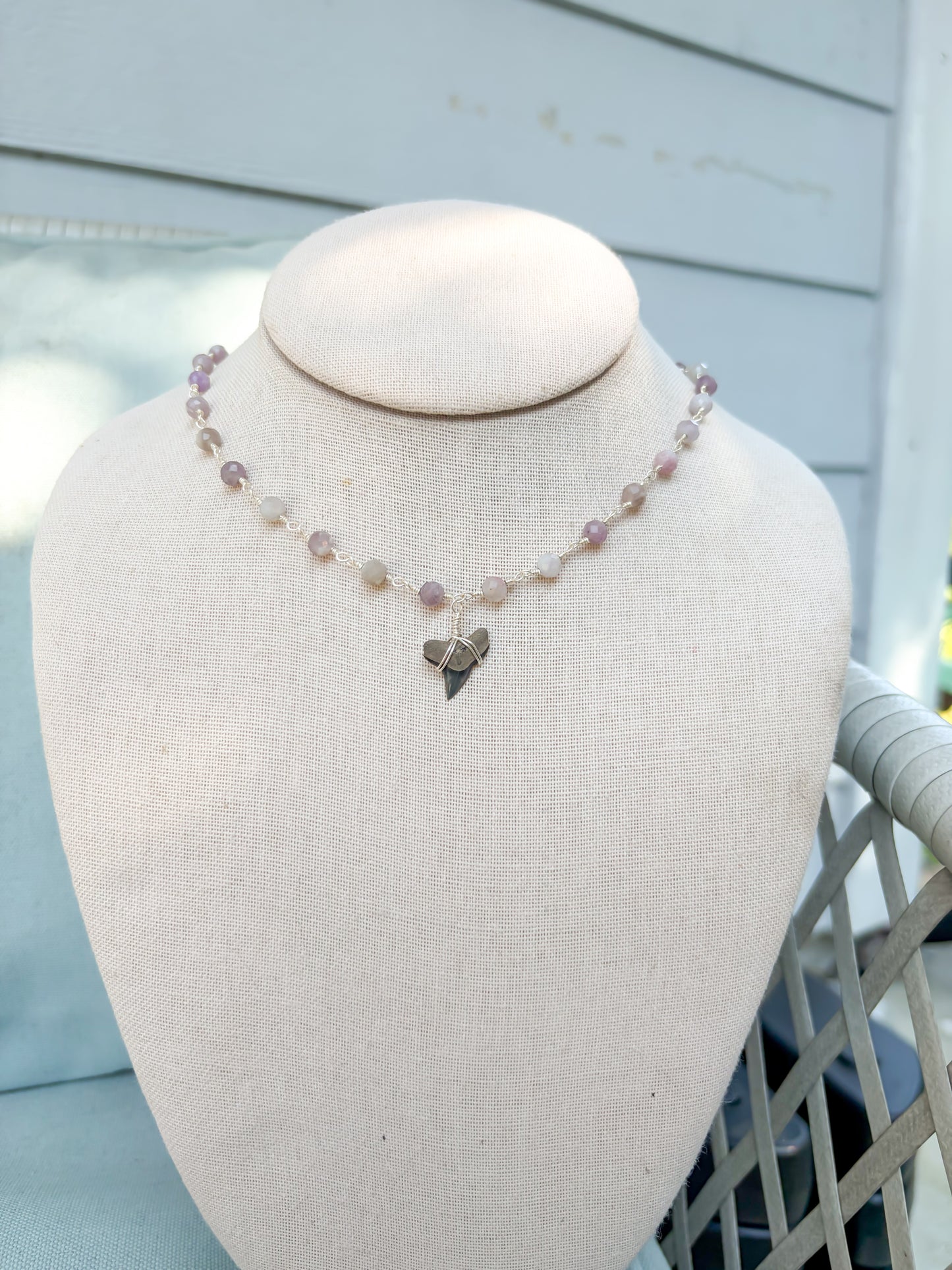 Kunzite Shark Tooth Necklace