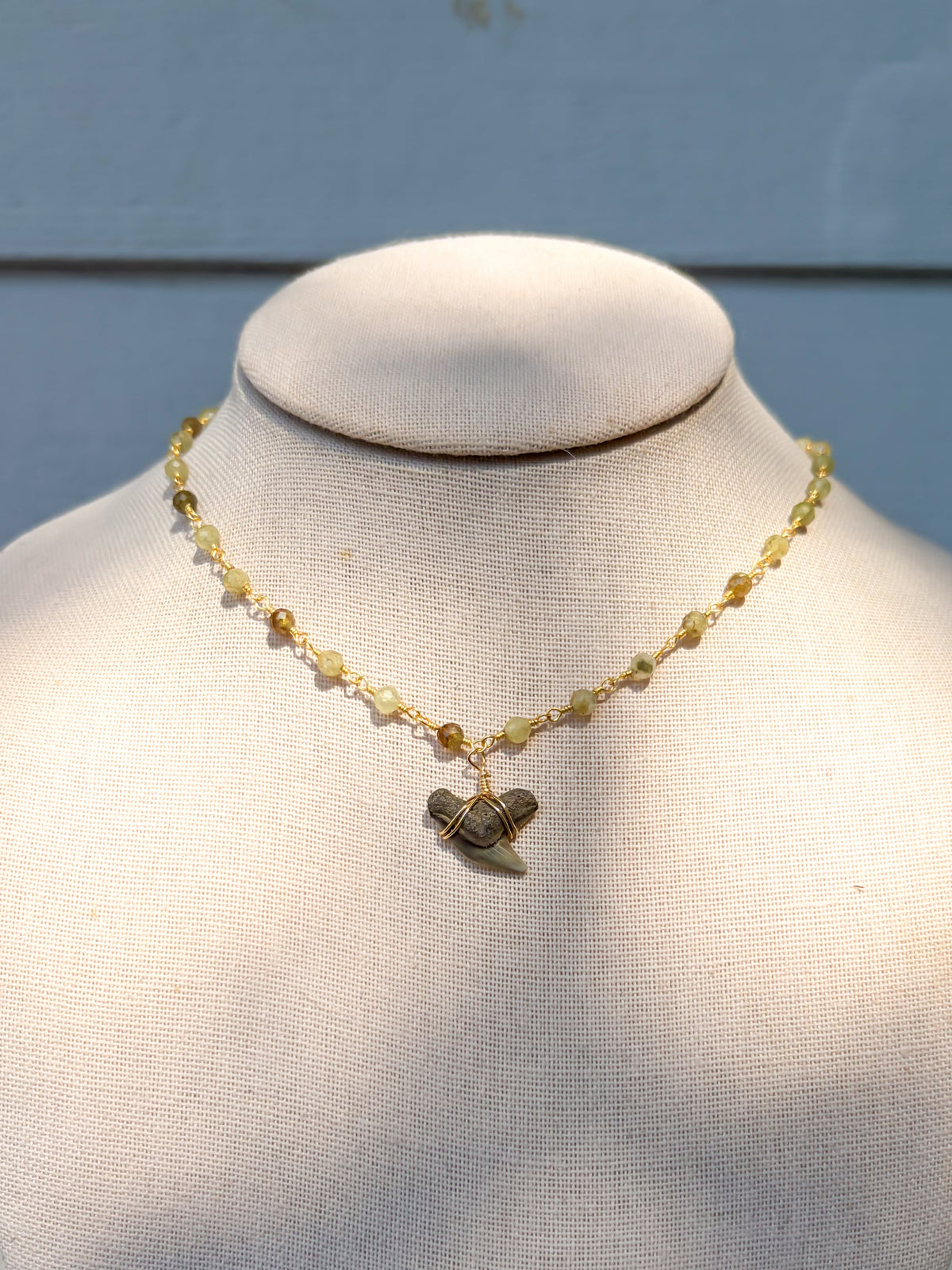 Peridot Shark Tooth Necklace