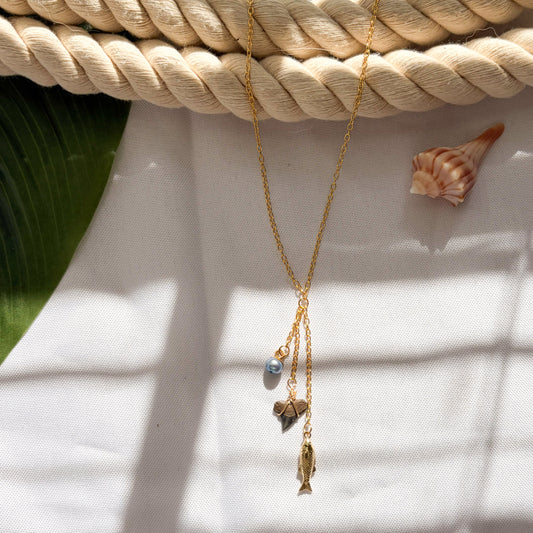 Blue Peak Triple Drop Necklace