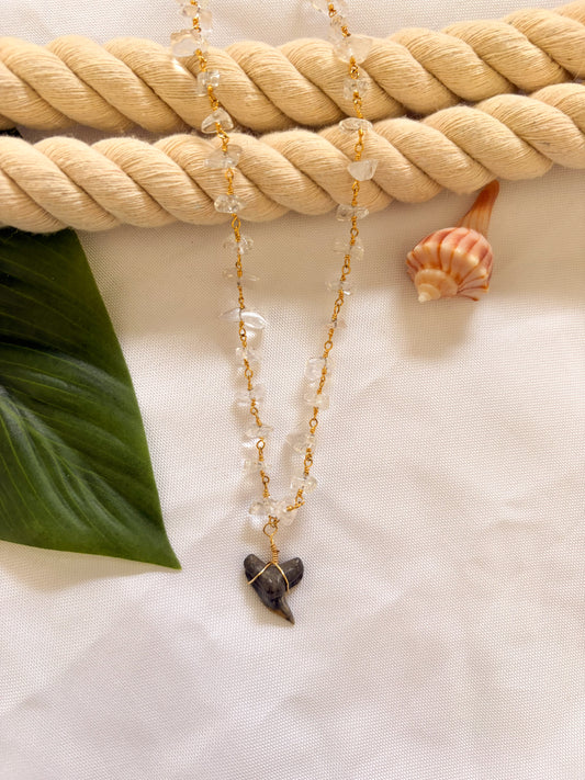 Clear Waters – Quartz Shark Tooth Necklace