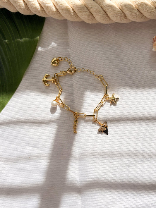 Golden Catch Charm Bracelet