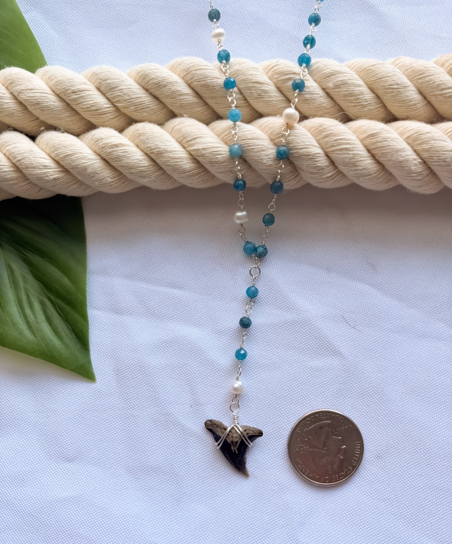 Kaimana Glow Kyanite & Pearl Shark Tooth Necklace