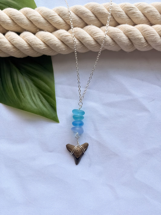 Siren’s Sterling Sea Glass Drop Necklace