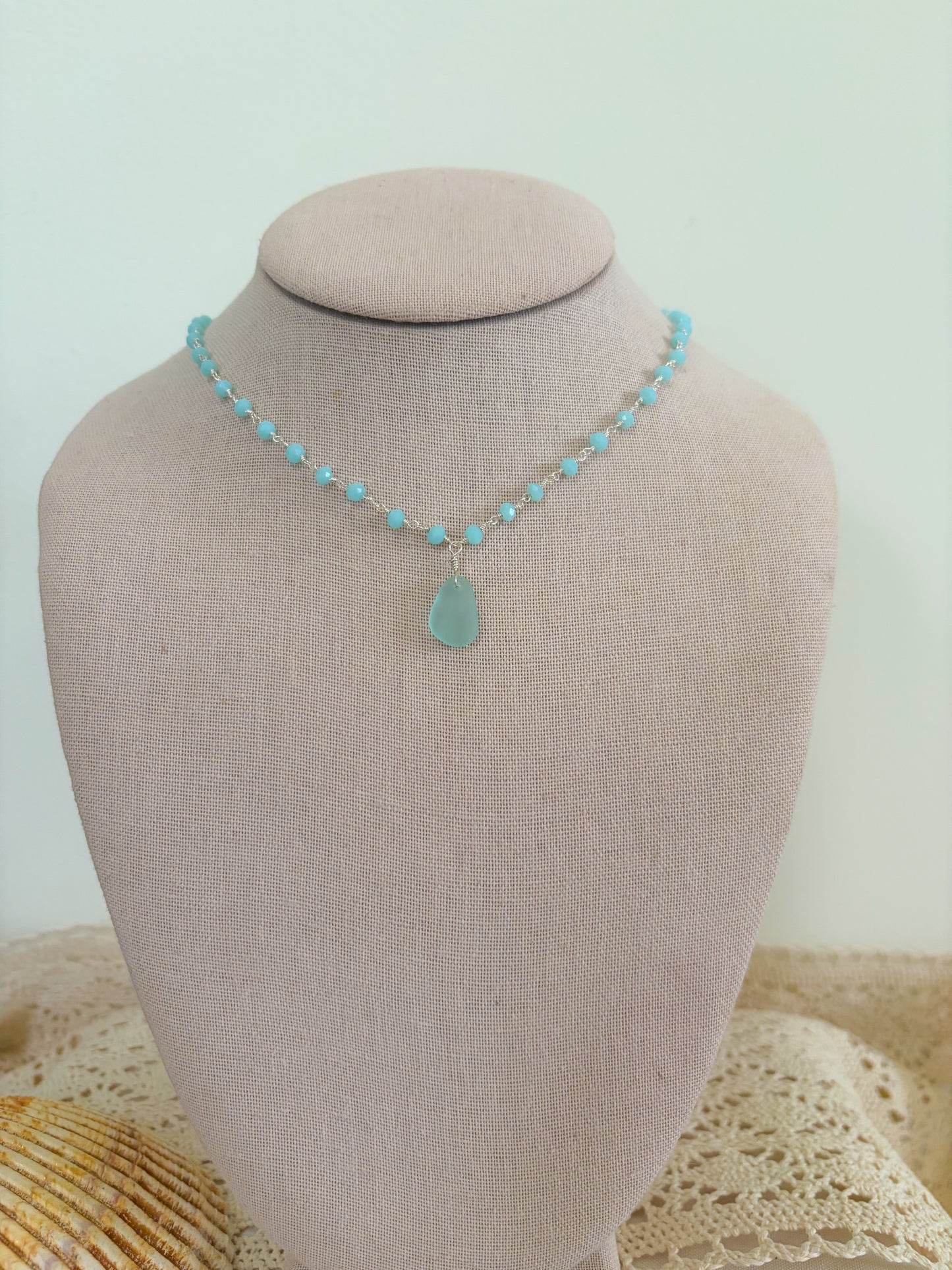 Sea Glass Beaded Necklace