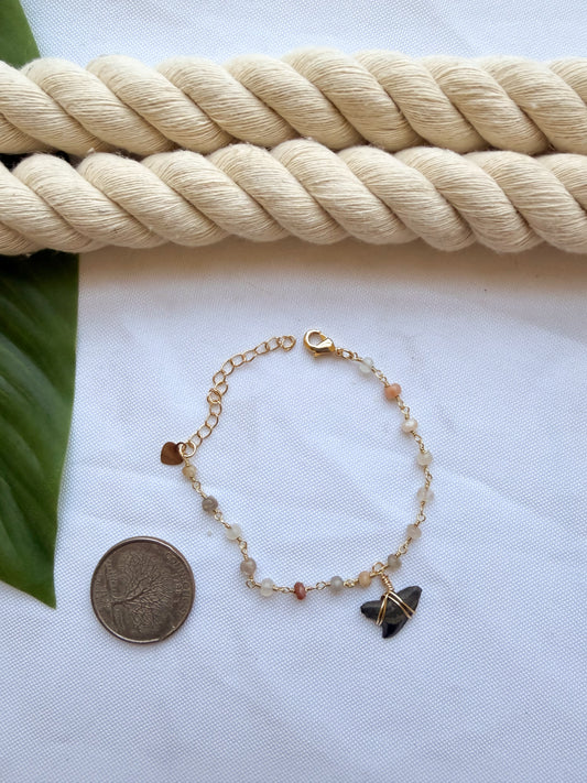 Rainbow Moonstone Shark Tooth Bracelet