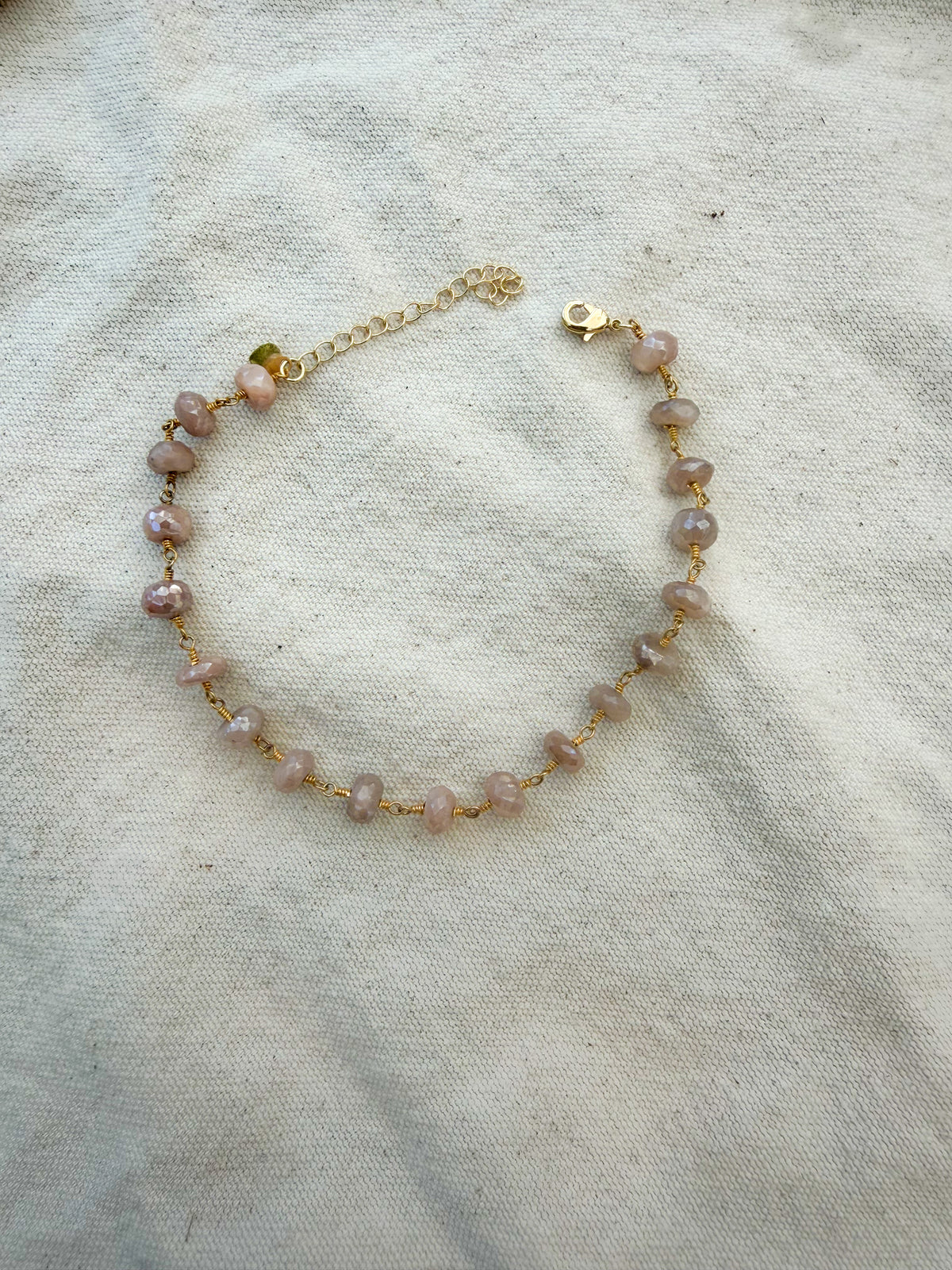 Blush Pink Gemstone Anklet