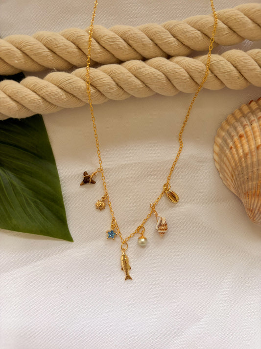 Golden Dainty Charm Necklace