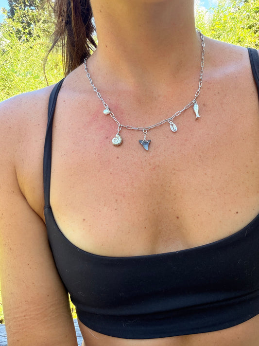 Stainless Steel Silver Charm Necklace