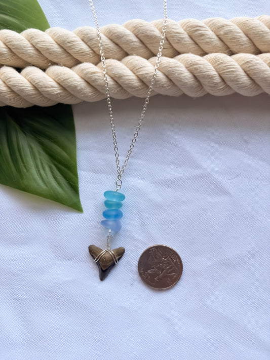 Siren’s Sterling Sea Glass Drop Necklace